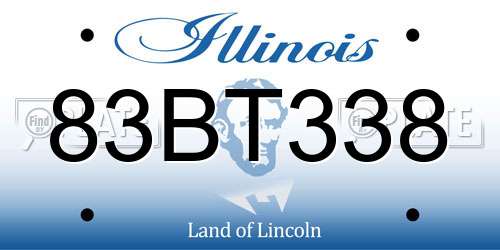 83BT338 Illinois License Plate