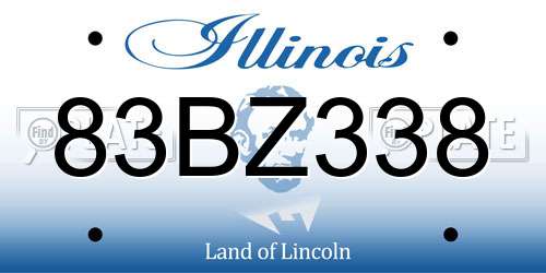 83BZ338 Illinois License Plate