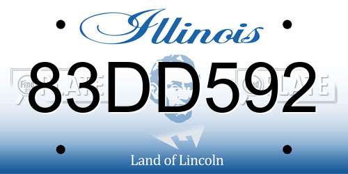 83DD592 Illinois License Plate