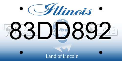 83DD892 Illinois License Plate