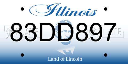 83DD897 Illinois License Plate
