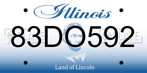 83DO592 Illinois License Plate