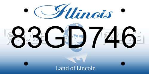 83GD746 Illinois License Plate