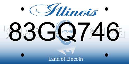 83GQ746 Illinois License Plate