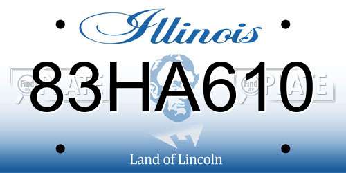 83HA610 Illinois License Plate