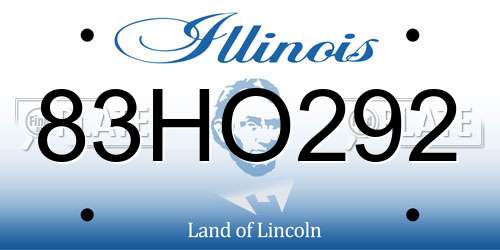 83HO292 Illinois License Plate