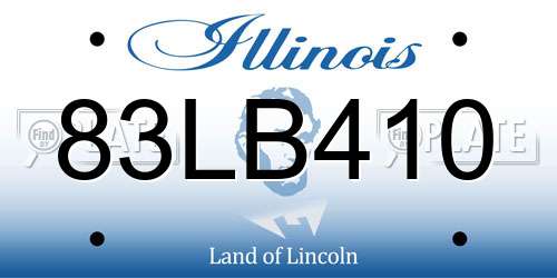 83LB410 Illinois License Plate