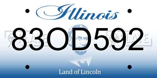 83OD592 Illinois License Plate