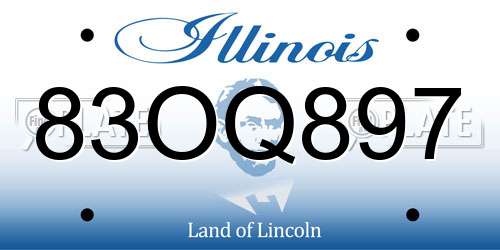 83OQ897 Illinois License Plate