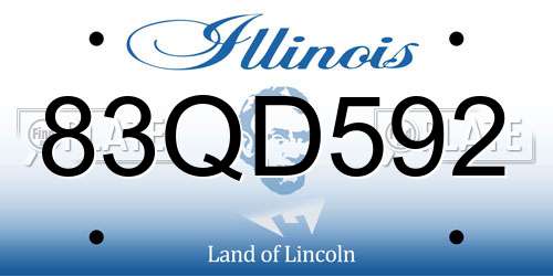 83QD592 Illinois License Plate