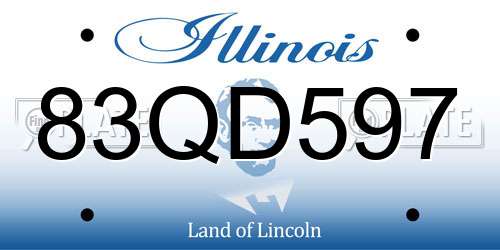 83QD597 Illinois License Plate