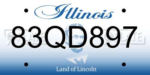 83QD897 Illinois License Plate