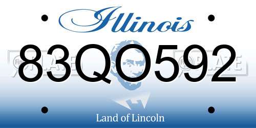 83QO592 Illinois License Plate