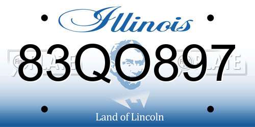 83QO897 Illinois License Plate