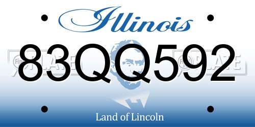 83QQ592 Illinois License Plate