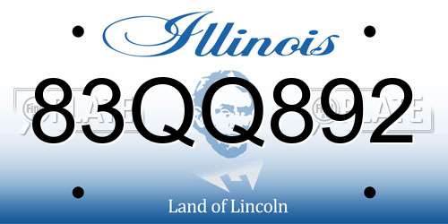 83QQ892 Illinois License Plate