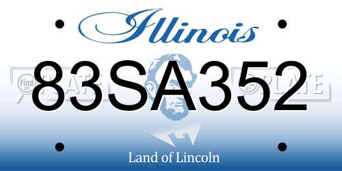 83SA352 Illinois License Plate
