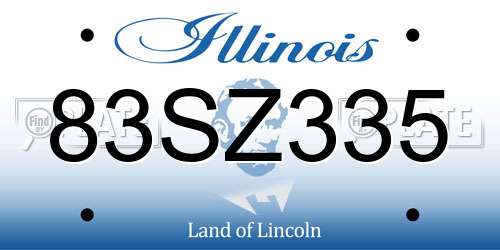83SZ335 Illinois License Plate