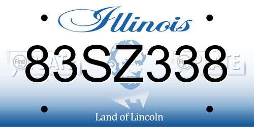 83SZ338 Illinois License Plate