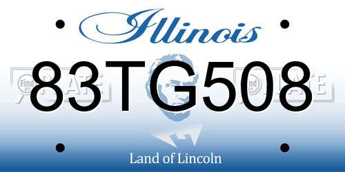 83TG508 Illinois License Plate