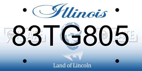 83TG805 Illinois License Plate