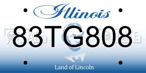 83TG808 Illinois License Plate