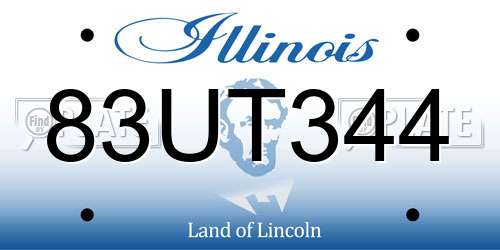 83UT344 Illinois License Plate