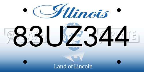 83UZ344 Illinois License Plate