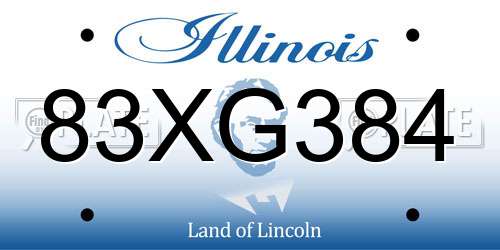 83XG384 Illinois License Plate