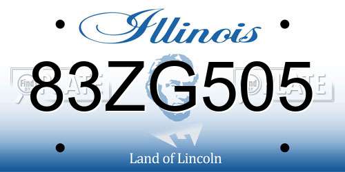 83ZG505 Illinois License Plate
