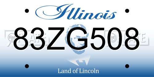 83ZG508 Illinois License Plate