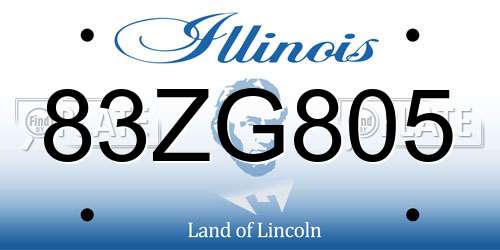 83ZG805 Illinois License Plate