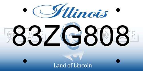83ZG808 Illinois License Plate