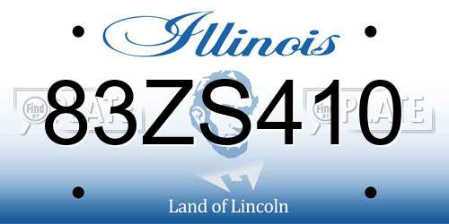 83ZS410 Illinois License Plate