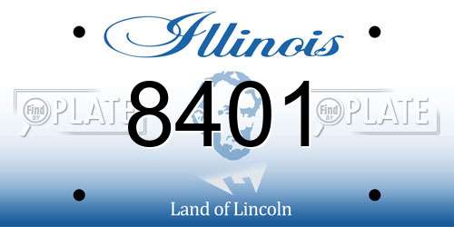 8401 Illinois License Plate