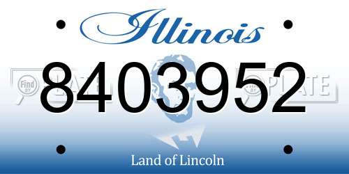 8403952 Illinois License Plate