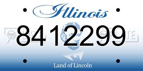 8412299 Illinois License Plate