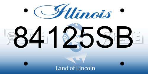 84125SB Illinois License Plate