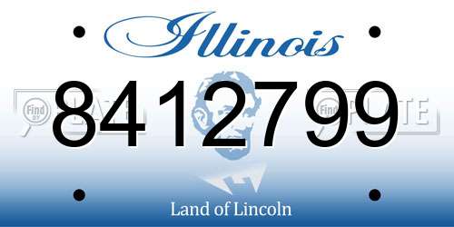 8412799 Illinois License Plate