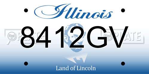 8412GV Illinois License Plate