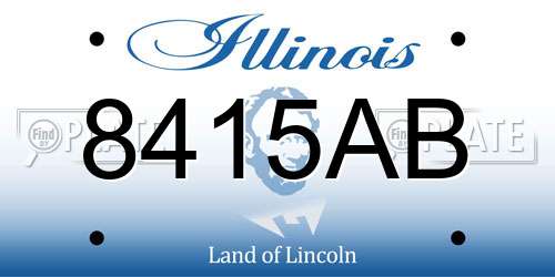 8415AB Illinois License Plate