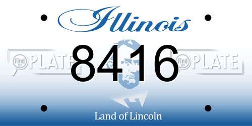 8416 Illinois License Plate