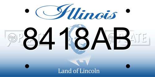 8418AB Illinois License Plate