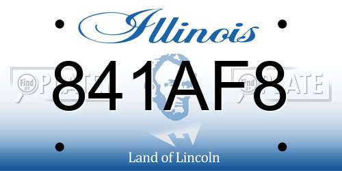 841AF8 Illinois License Plate
