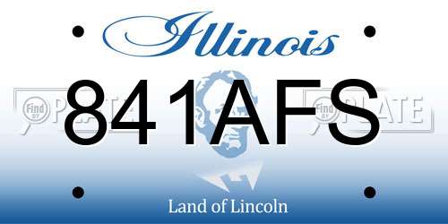 841AFS Illinois License Plate