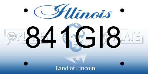 841GI8 Illinois License Plate