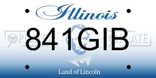 841GIB Illinois License Plate