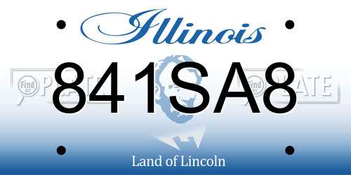 841SA8 Illinois License Plate