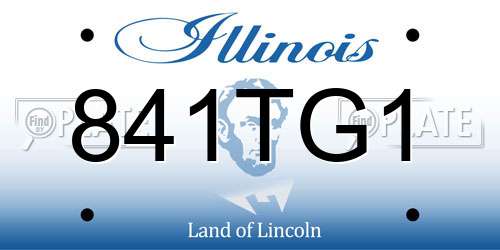 841TG1 Illinois License Plate