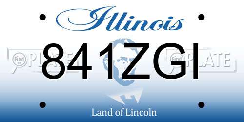 841ZGI Illinois License Plate
